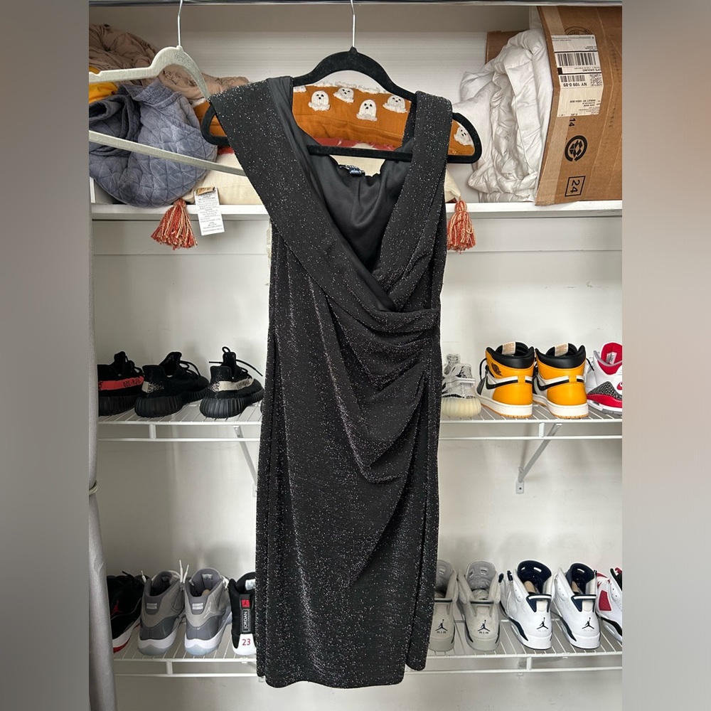 Chaps Sparkly Drape dress